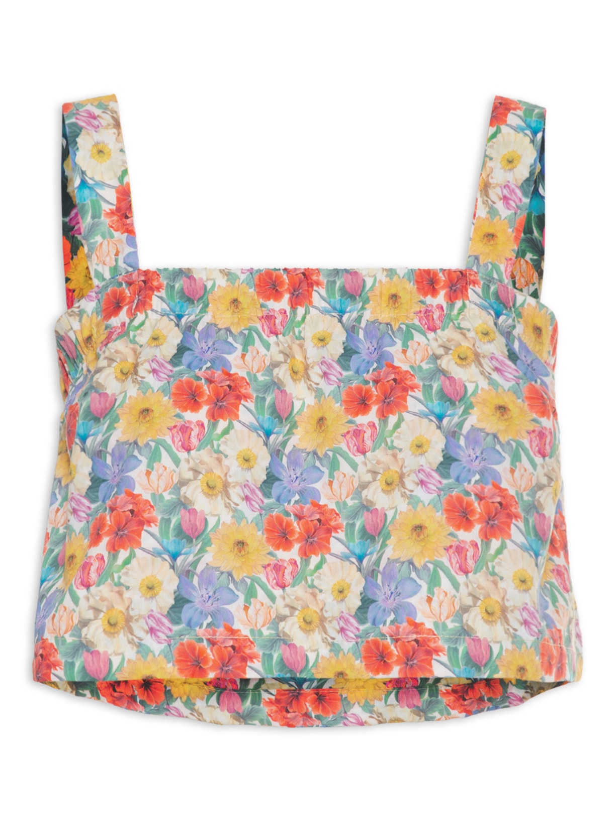 Blusa Feminina Decote Reto Estampa Liberty - Off White