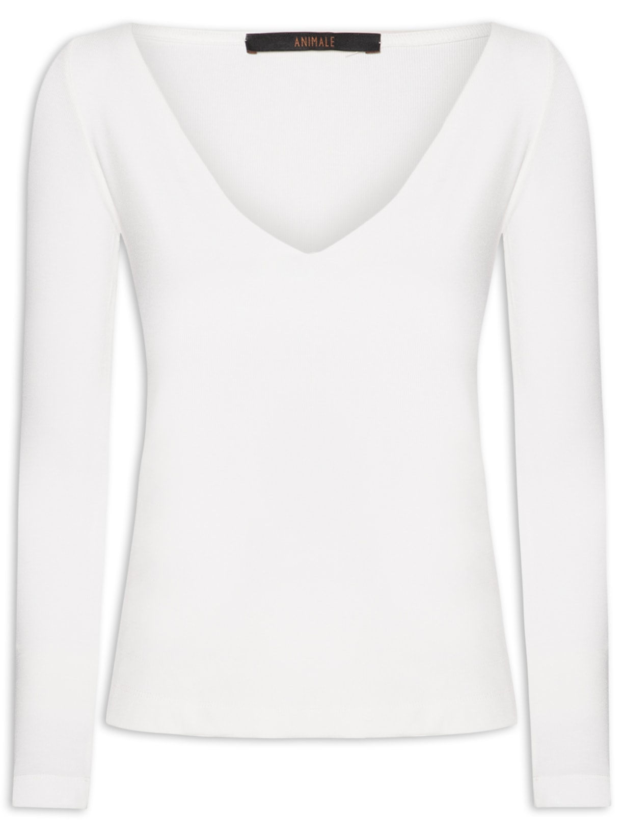 Blusa Feminina Decote V Aberto Branco Animale
