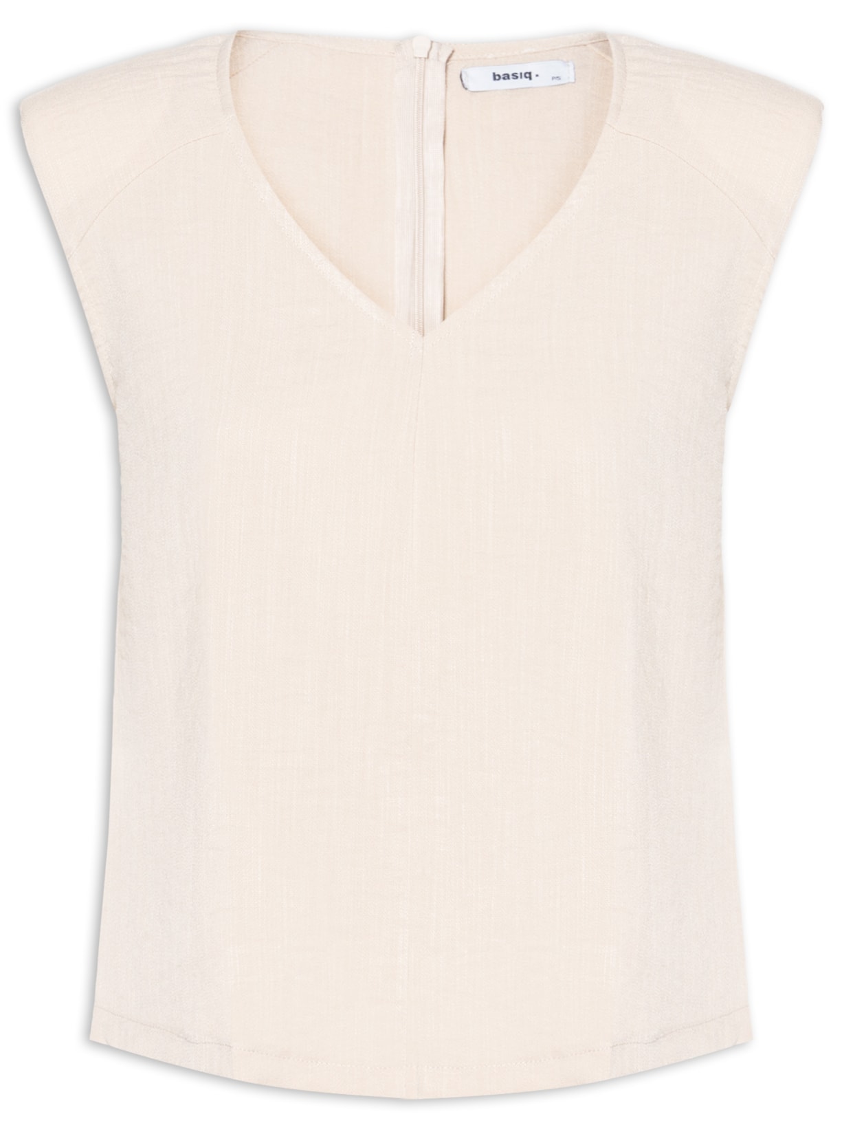 Blusa Feminina Decote V Bege Basiq