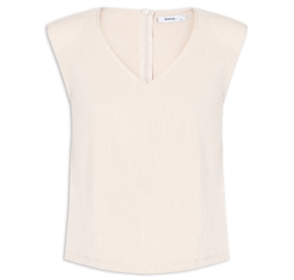 Blusa Feminina Decote V - Bege