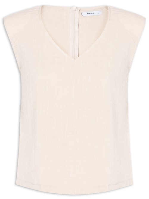 Blusa Feminina Decote V - Bege