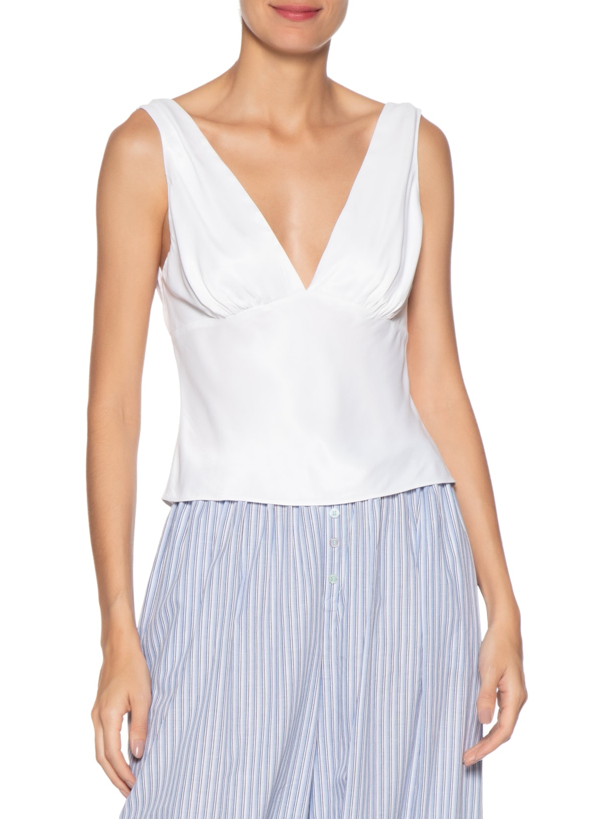 Blusa Feminina Decote V Branco Farm