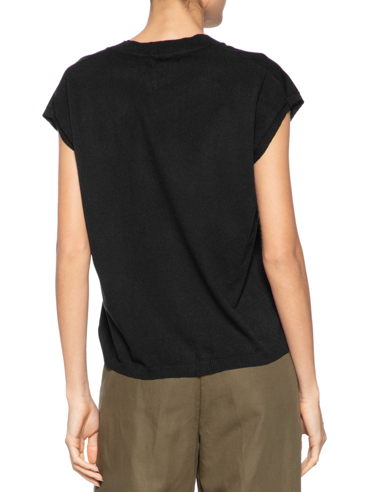 Blusa Feminina Decote V em Tricot Preto '2Essential