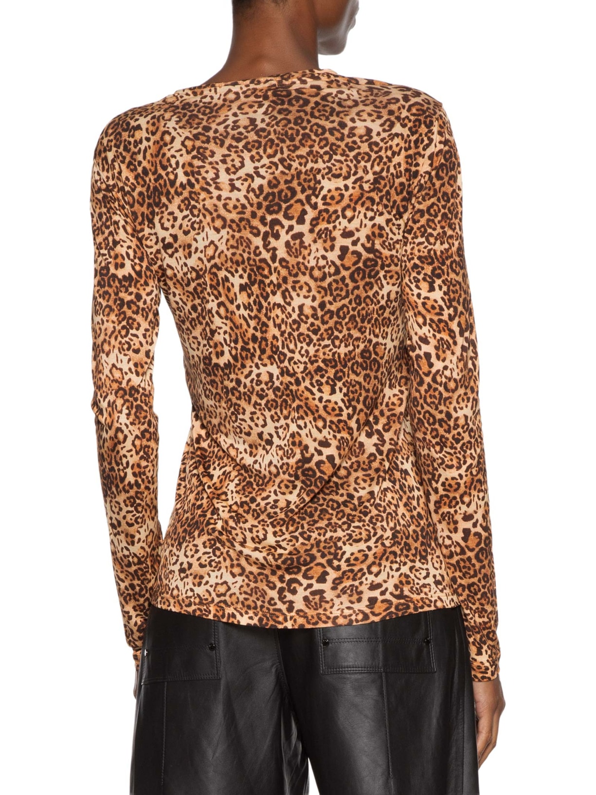 Blusa Feminina Decote V Manga Longa Onça Animal Print Animale