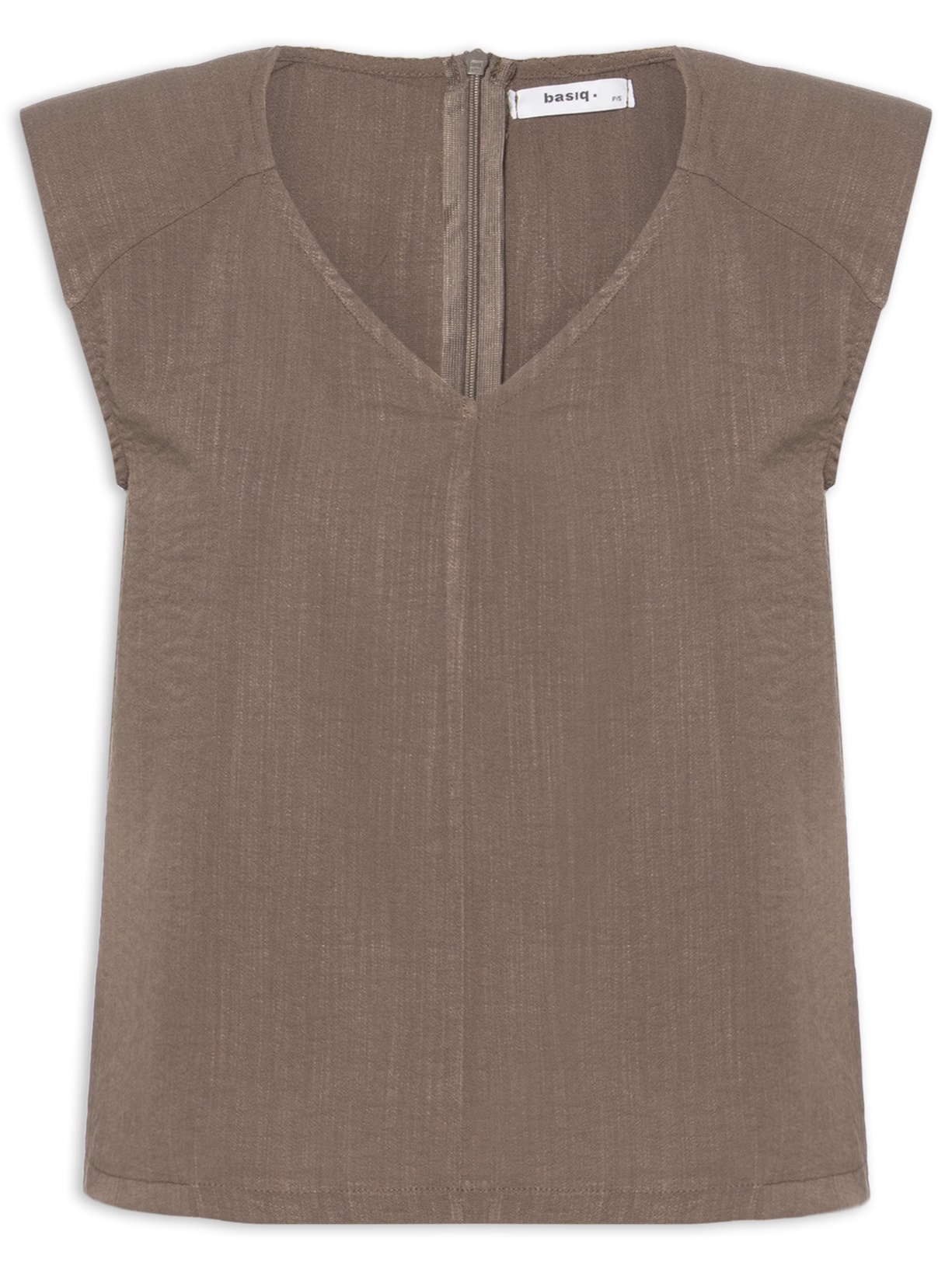 Blusa Feminina Decote V Marrom Basiq