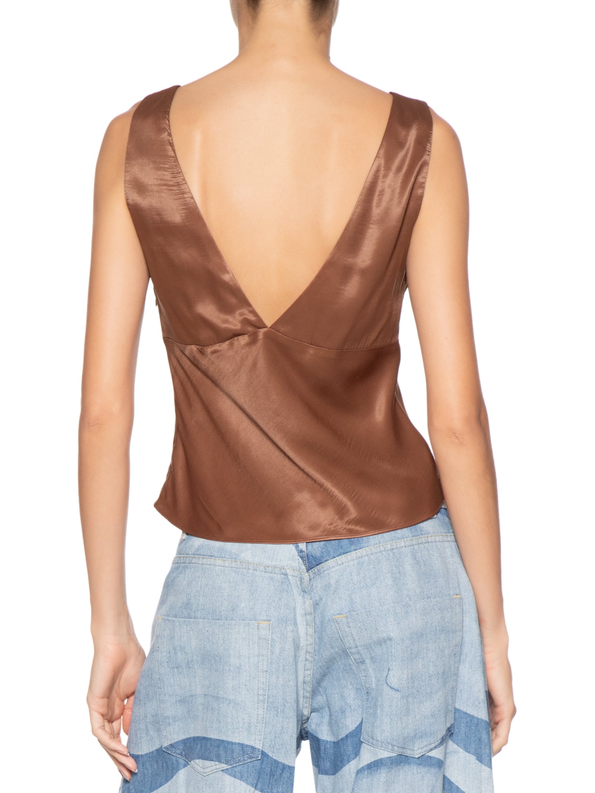 Blusa Feminina Decote V Marrom Farm