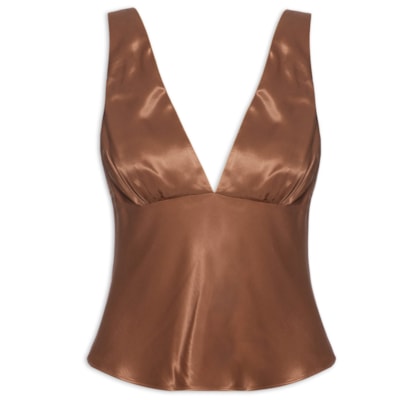 Blusa Feminina Decote V - Marrom