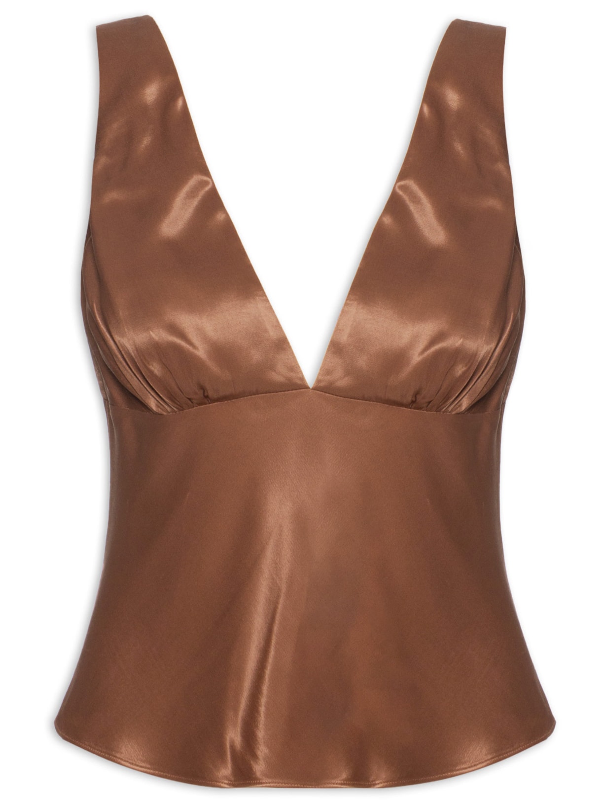 Blusa Feminina Decote V - Marrom