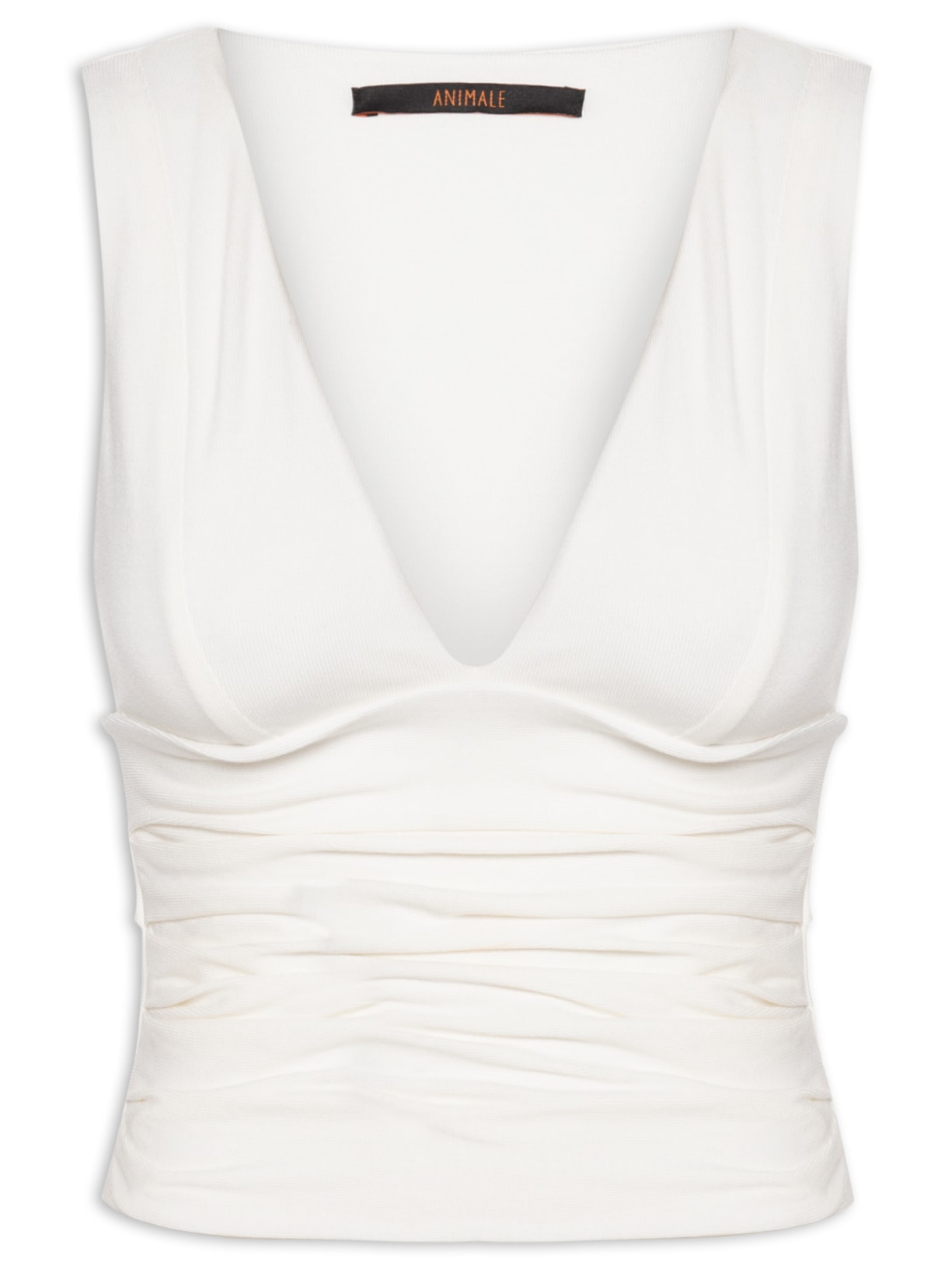 Blusa Feminina Decote V Recorte Cintura Branco Animale