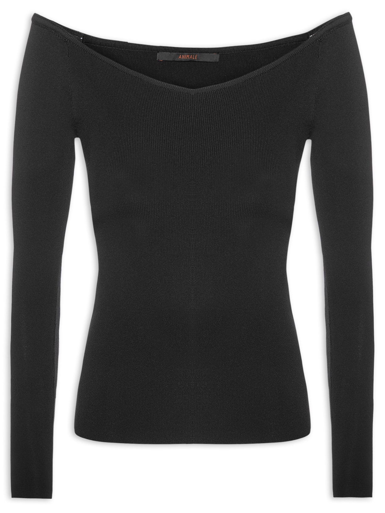 Blusa Feminina Decote V Tricot - Preto