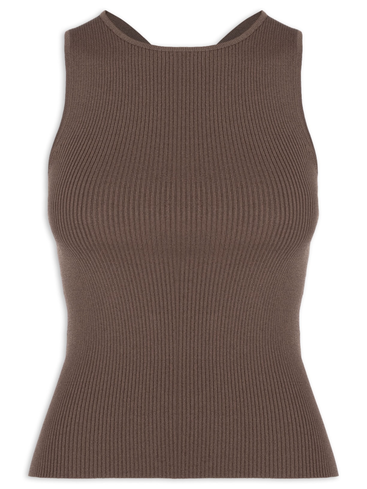 Blusa Feminina Decote X Costas Vazado Marrom Animale