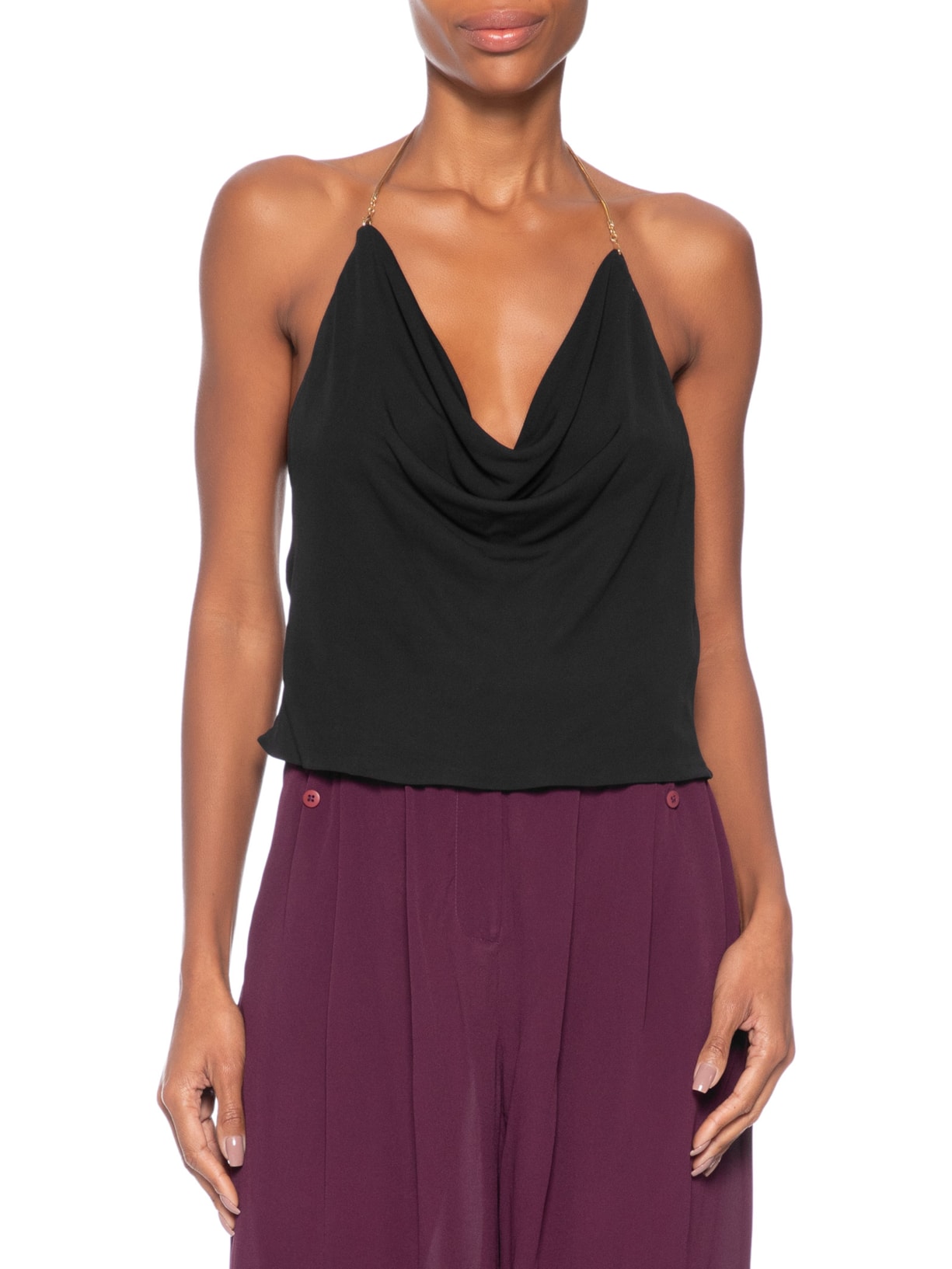 Blusa Feminina Degagê Alça Metal Preto Animale