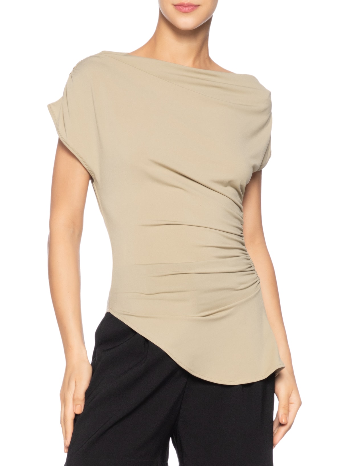 Blusa Feminina Degagê Com Franzidos Bege '2Essential