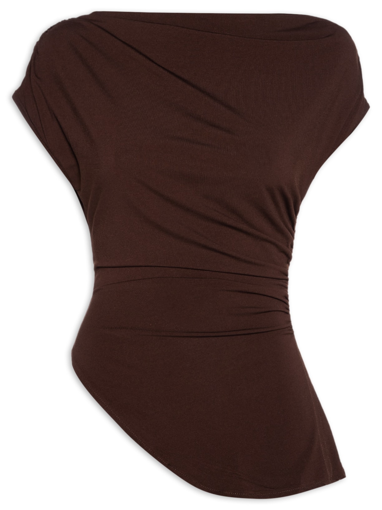 Blusa Feminina Degagê Com Franzidos - Marrom