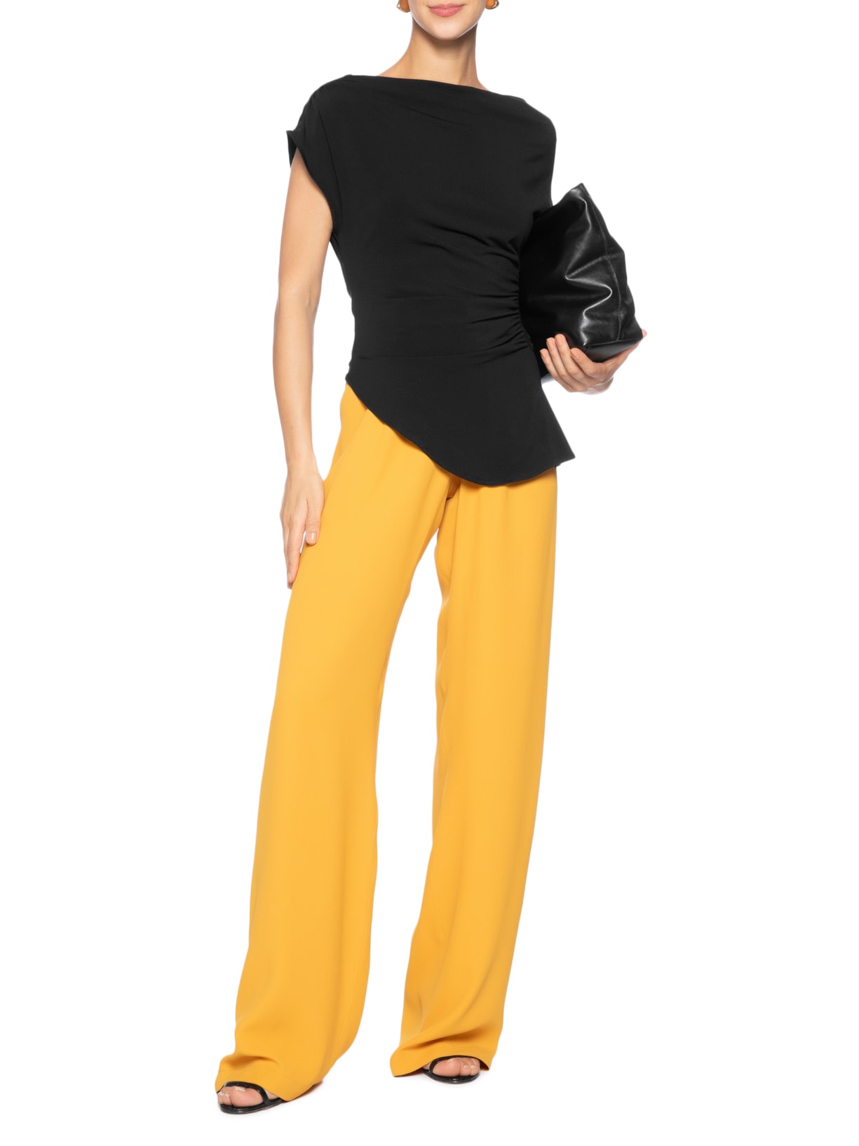 Blusa Feminina Degagê Com Franzidos Preto '2Essential