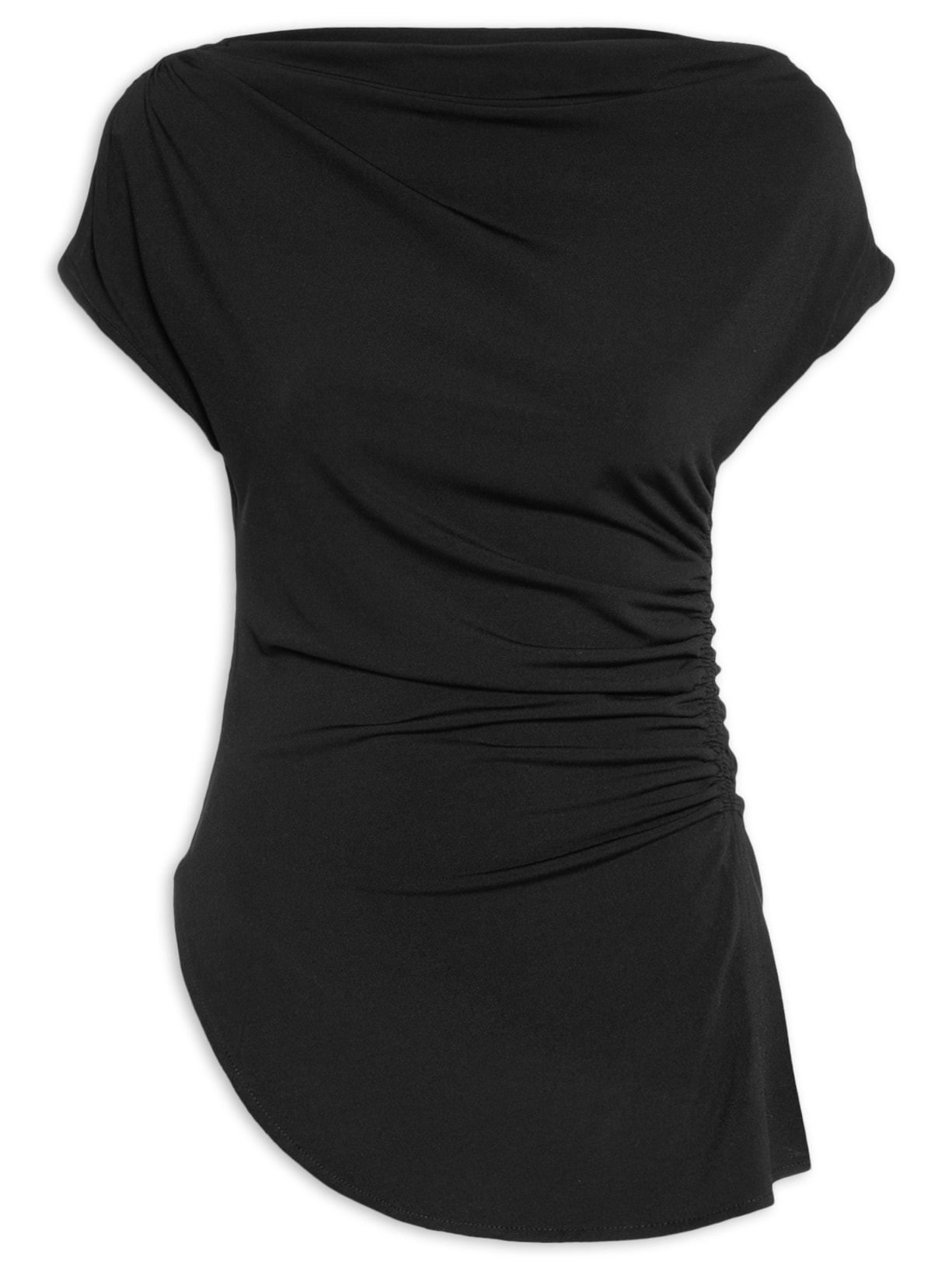 Blusa Feminina Degagê Com Franzidos Preto '2Essential