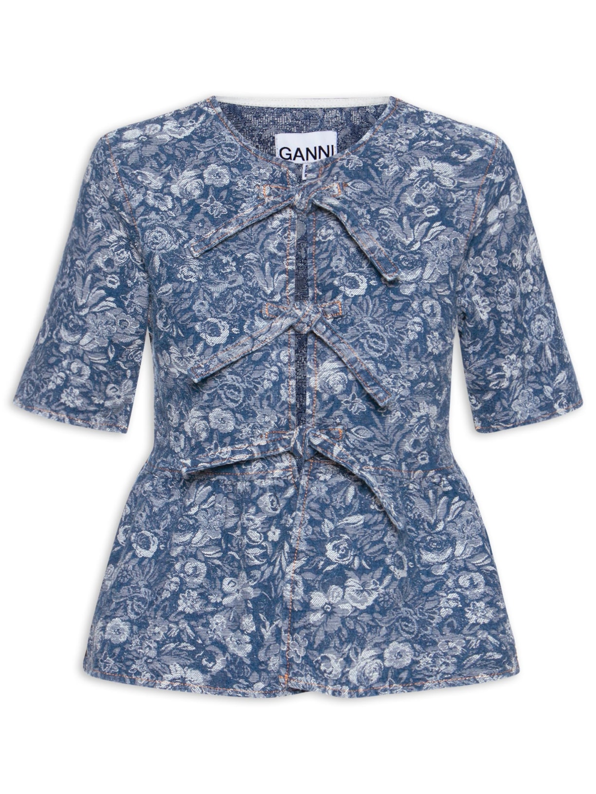 Blusa Feminina Denim Tapestry Peplum - Azul