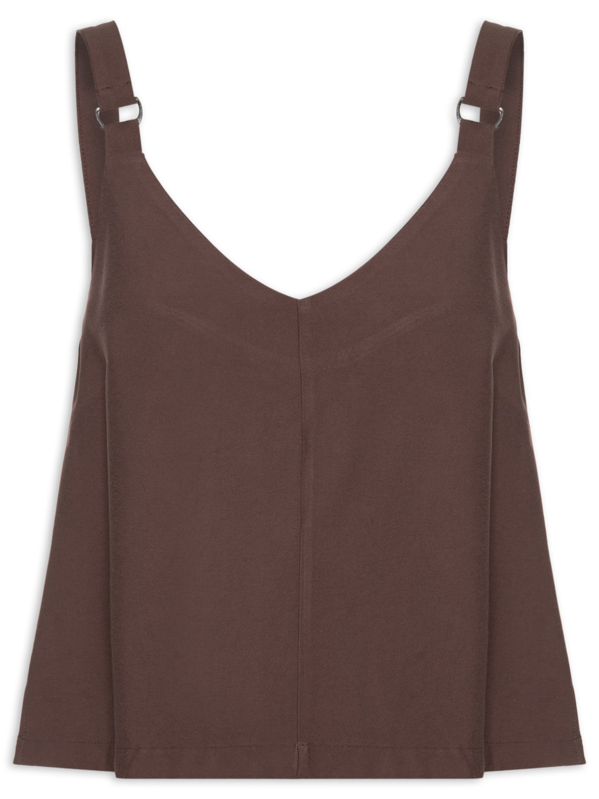 Blusa Feminina Detalhe Alça Marrom Basiq