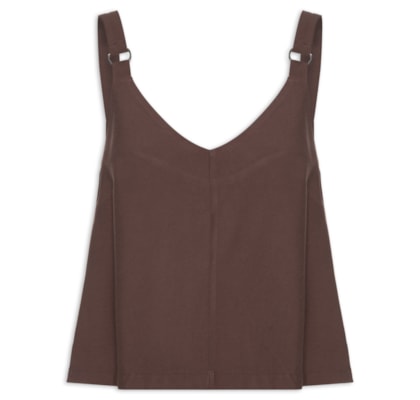 Blusa Feminina Detalhe Alça - Marrom