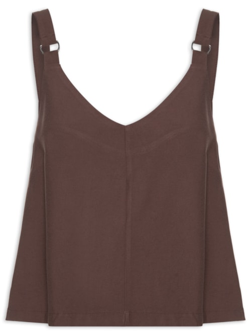 Blusa Feminina Detalhe Alça - Marrom
