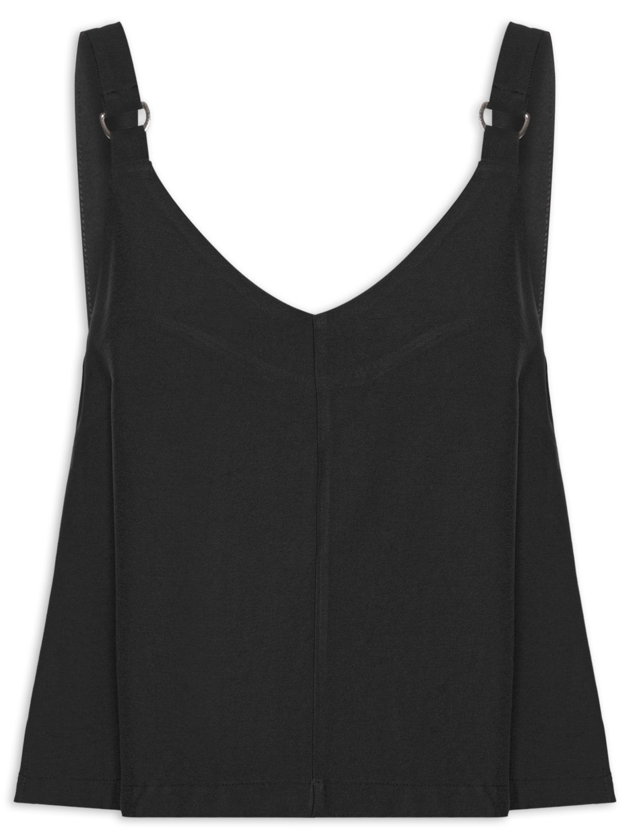 Blusa Feminina Detalhe Alça Preto Basiq