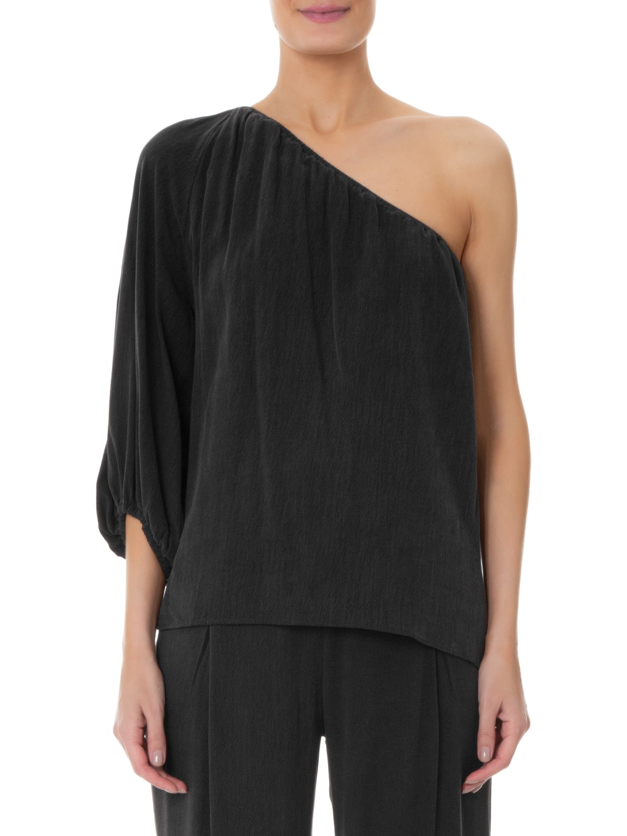 Blusa Feminina Detalhe Ombro Preto Maria Filó