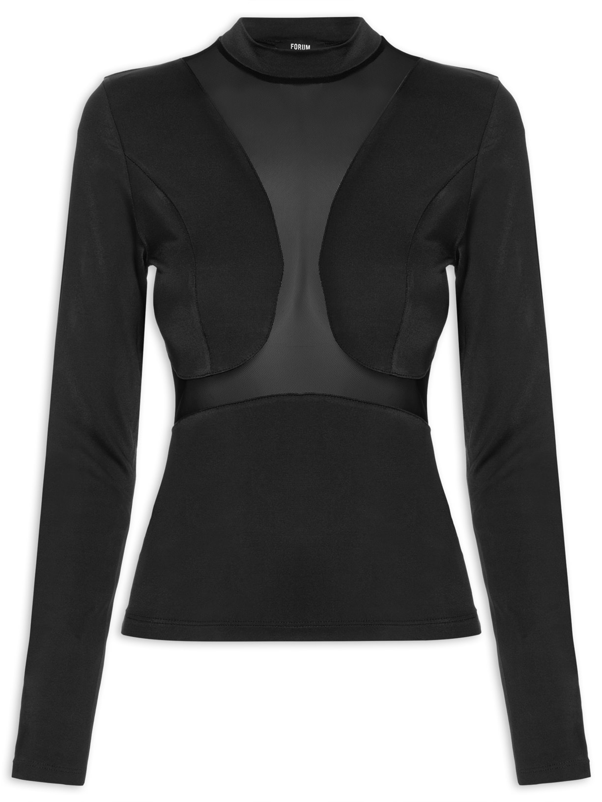 Blusa Feminina Detalhe Tule - Preto