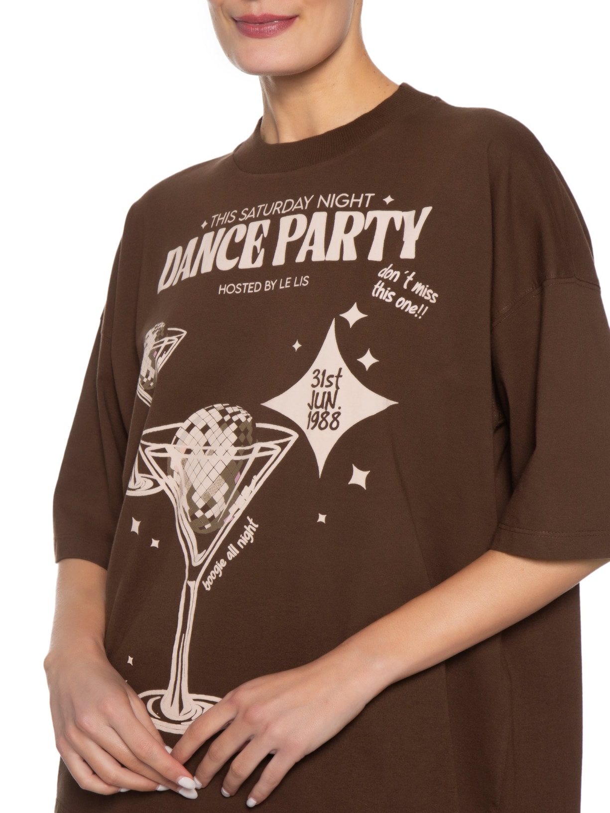 Blusa Feminina Disco Party Marrom Le Lis