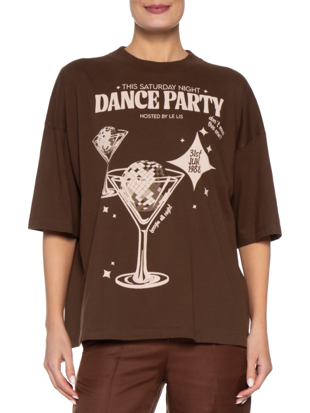 Blusa Feminina Disco Party Marrom Le Lis