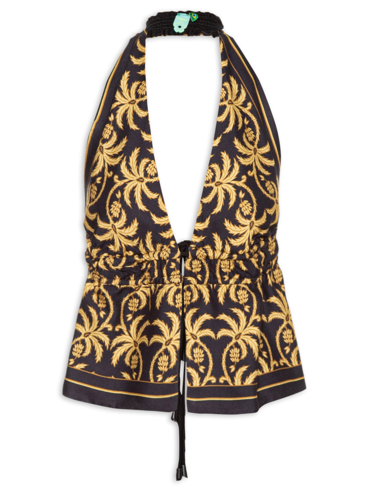  Blusa Feminina Double Lenço Trancoso Preto Farm