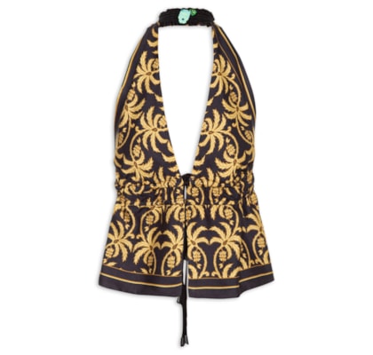  Blusa Feminina Double Lenço Trancoso - Preto