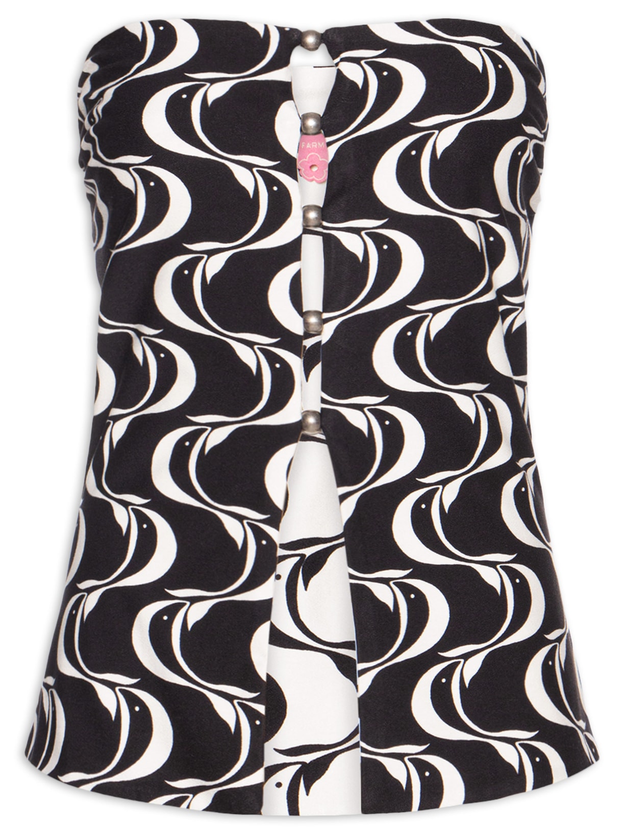 Blusa Feminina Double Sem Alça Peixe Copa Preto Farm