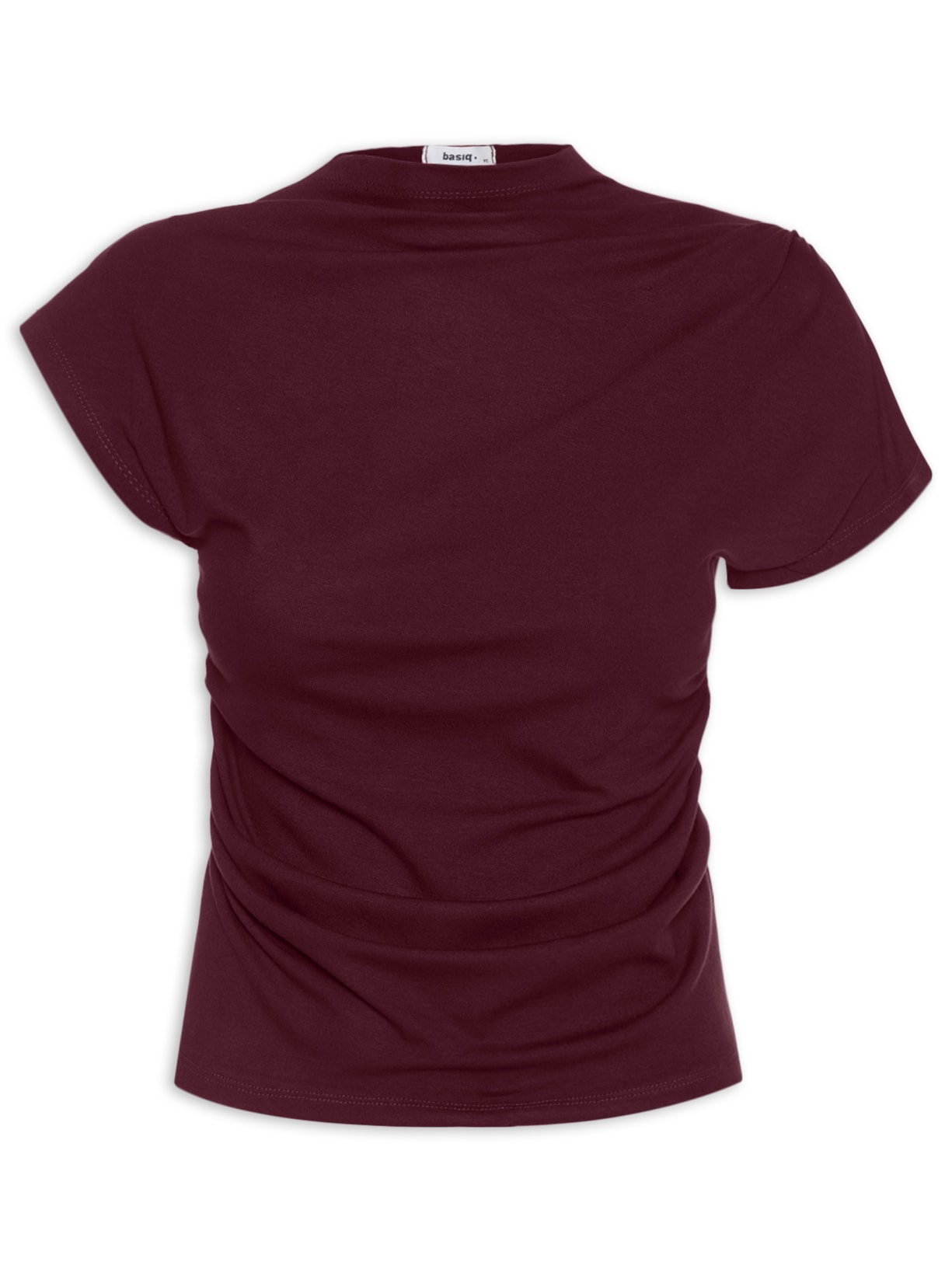 Blusa Feminina Drapeada Assimétrica - Vermelho