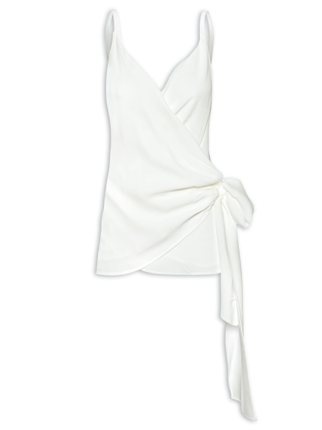 Blusa Feminina Drapeada Com Transpasse Frontal - Off White