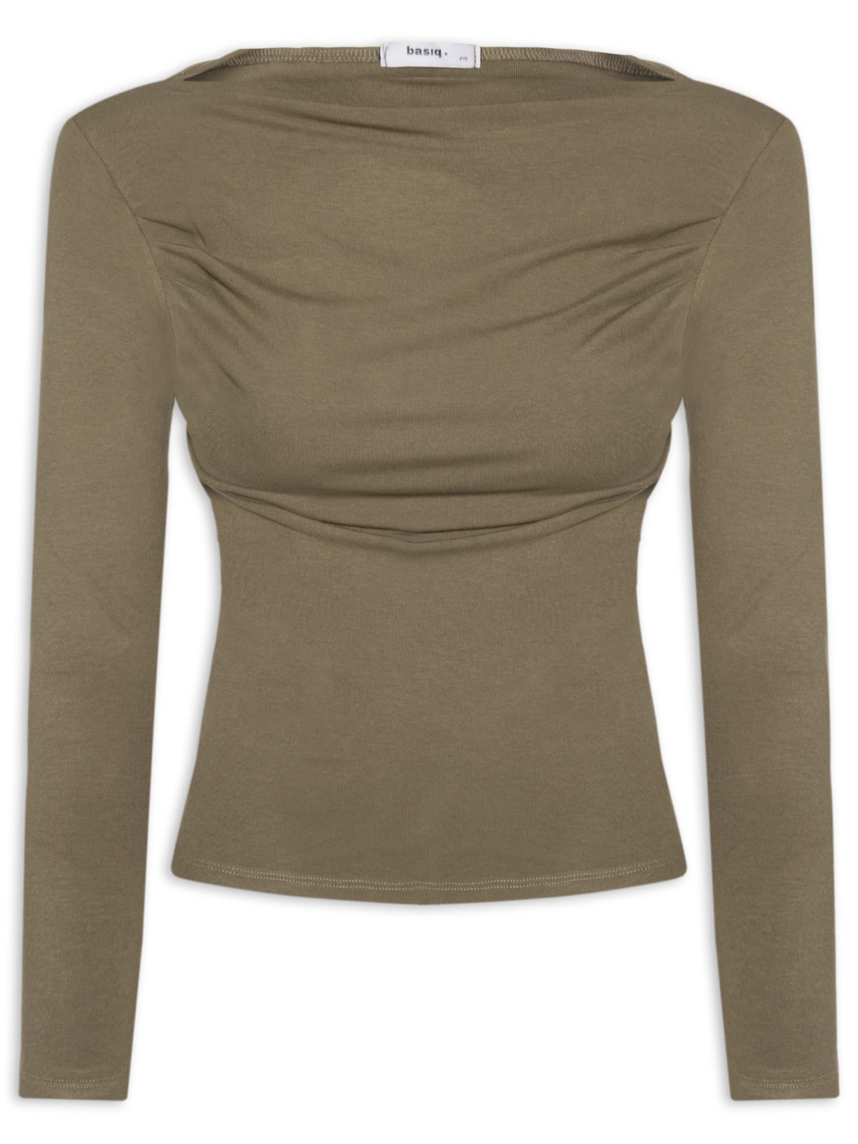 Blusa Feminina Drapeada Manga Longa - Verde