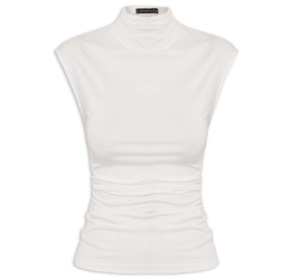 Blusa Feminina Drapeada - Off White