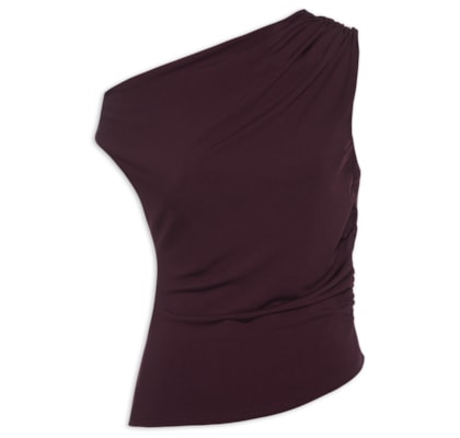 Blusa Feminina Drapeada Ombro Único – Vermelho