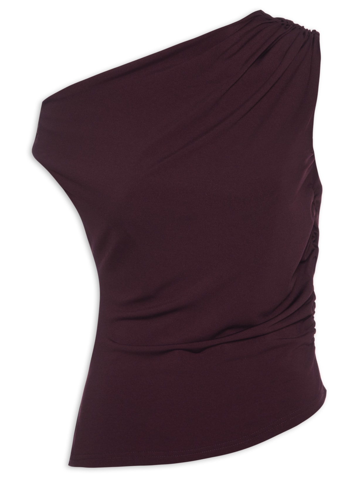 Blusa Feminina Drapeada Ombro Único – Vermelho