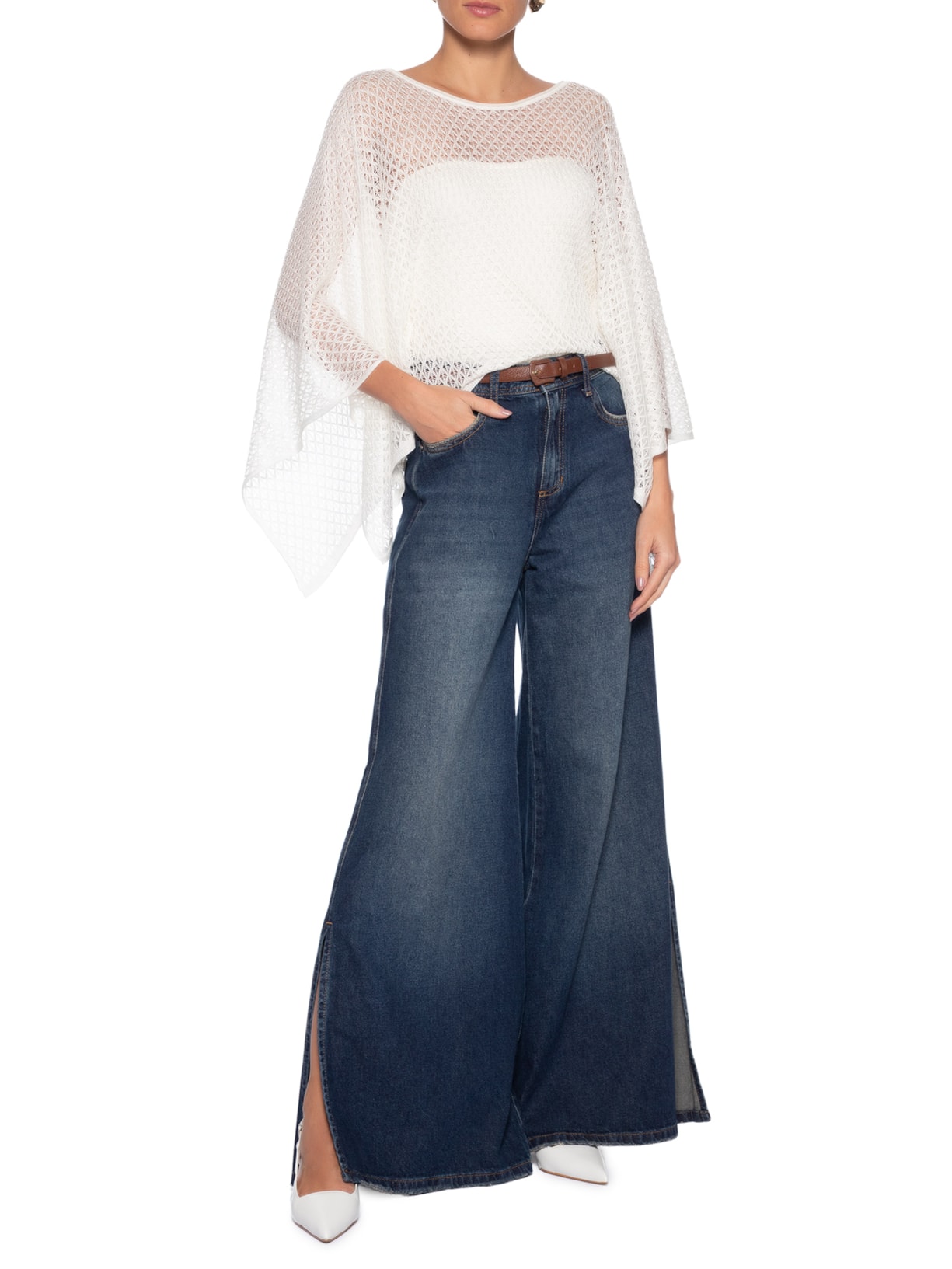 Blusa Feminina Eliza Off White Carol Bassi