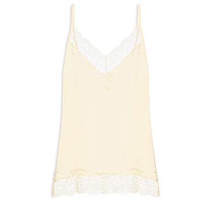 Blusa Feminina Em Cetim Com Renda - Amarelo