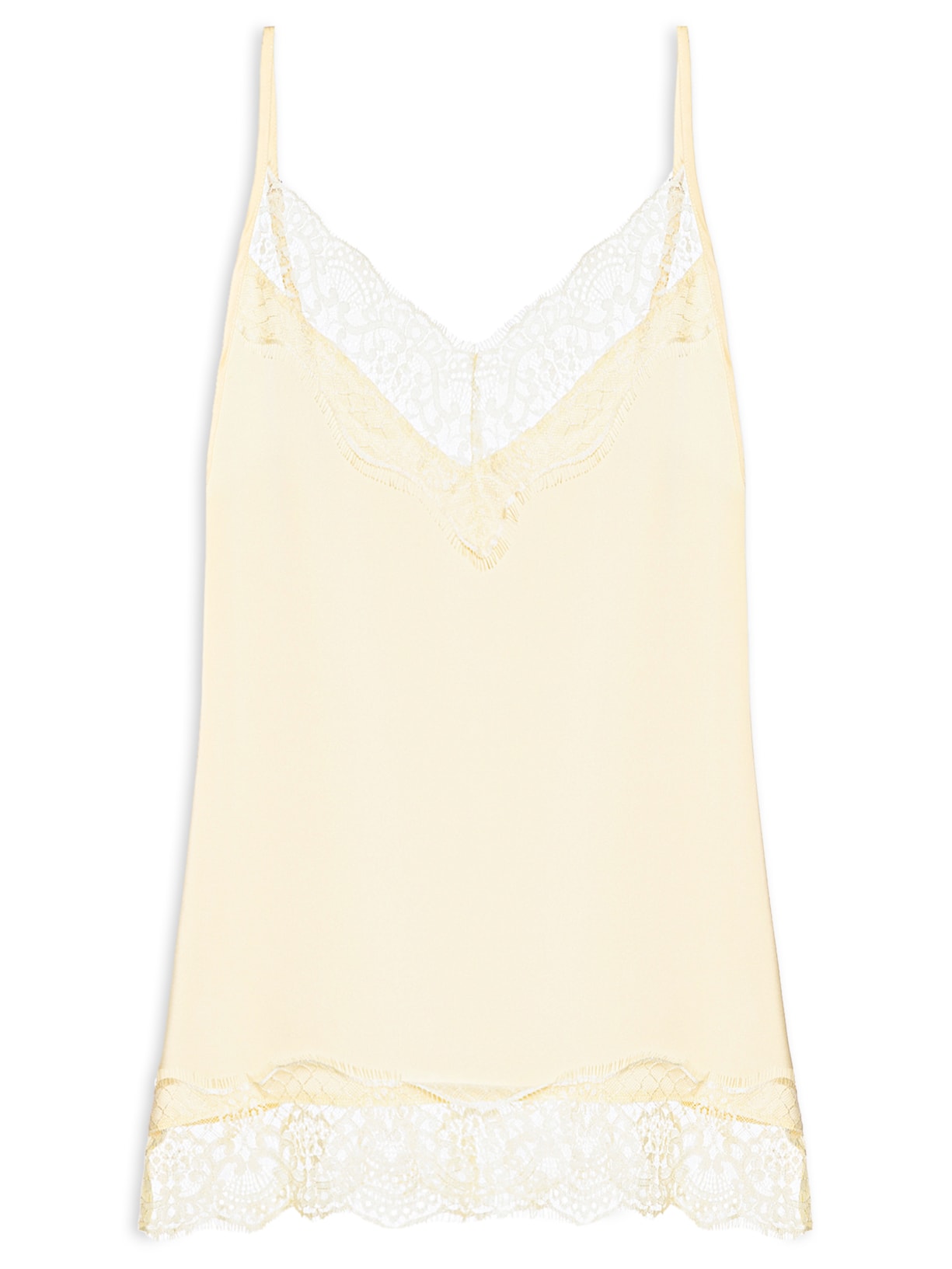 Blusa Feminina Em Cetim Com Renda - Amarelo