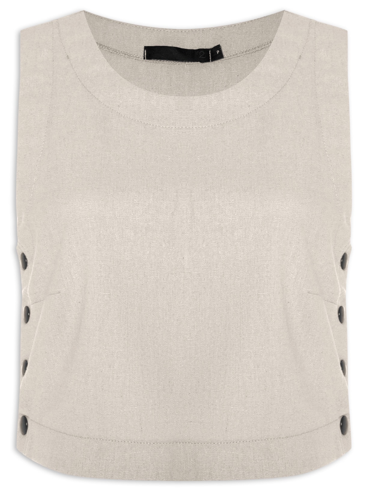 Blusa Feminina Em Linho Misto Bege '2Essential