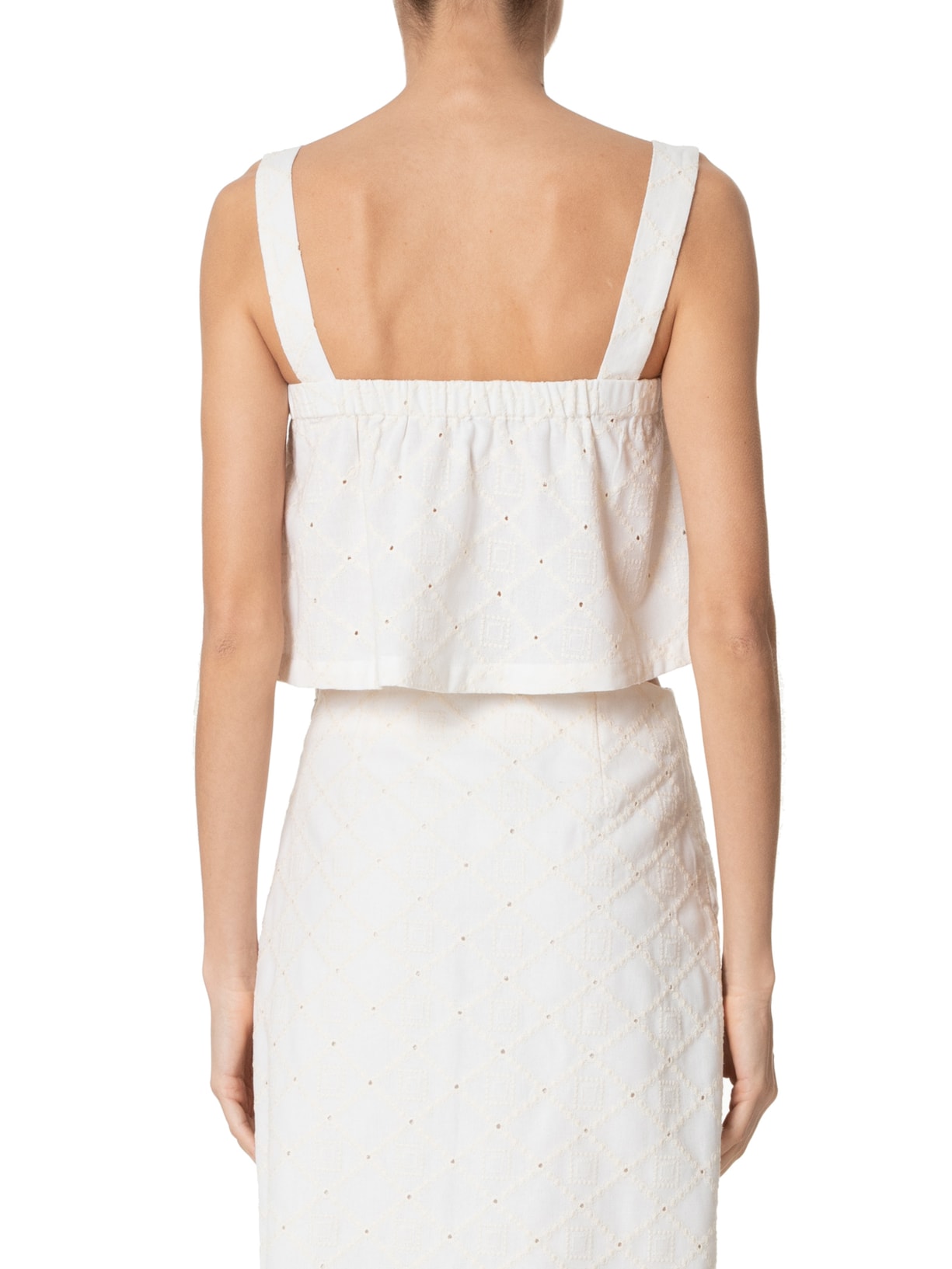 Blusa Feminina Em Linho Misto Bordado Off White '2Essential