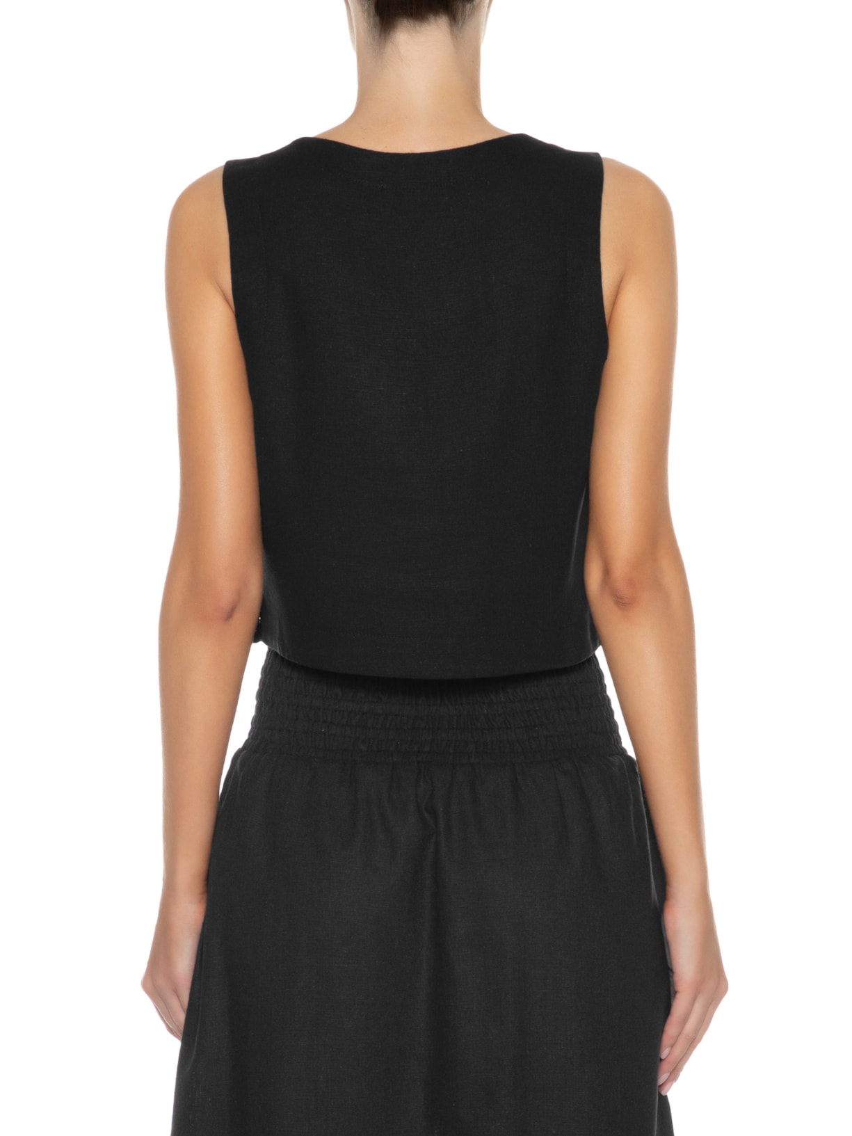 Blusa Feminina Em Linho Misto Preto '2Essential