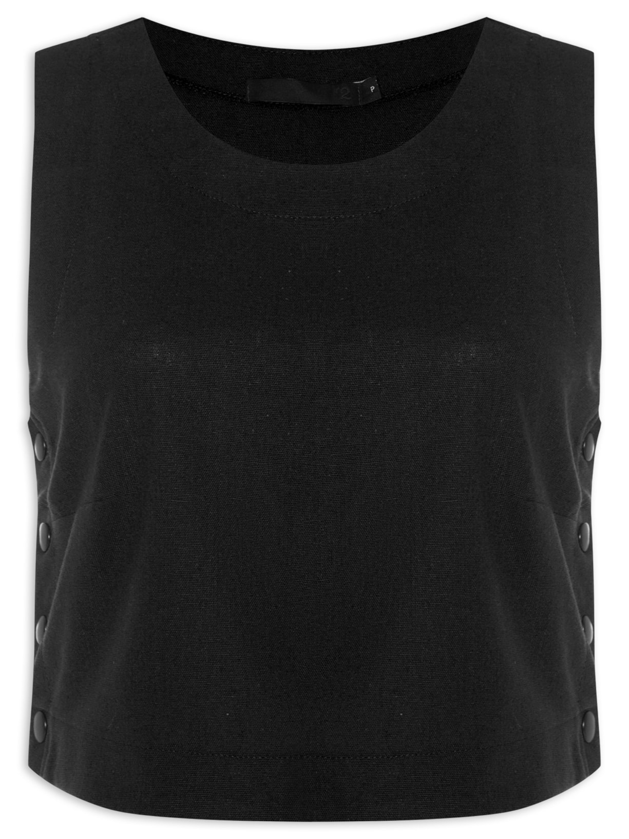 Blusa Feminina Em Linho Misto - Preto