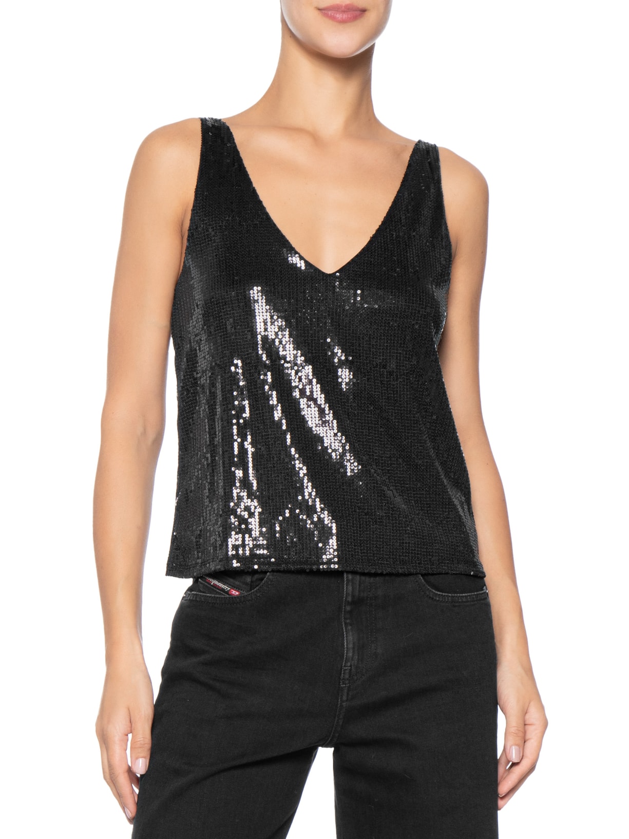 Blusa Feminina Em Paetê Preto Market 33