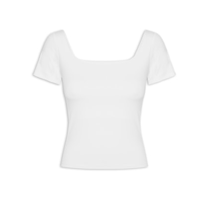 Blusa Feminina Em Poliamida Com Manga Curta – Branco