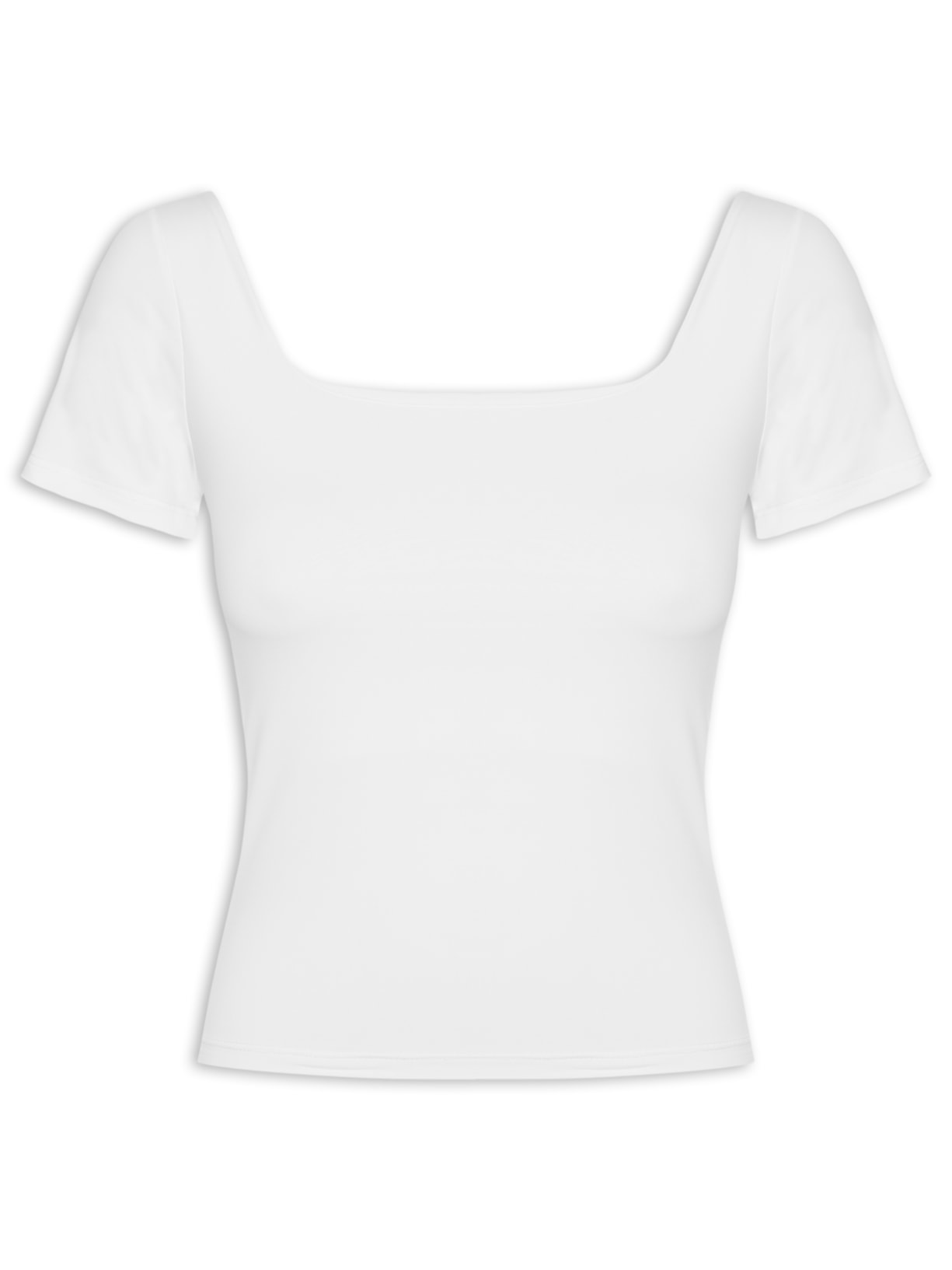 Blusa Feminina Em Poliamida Com Manga Curta – Branco