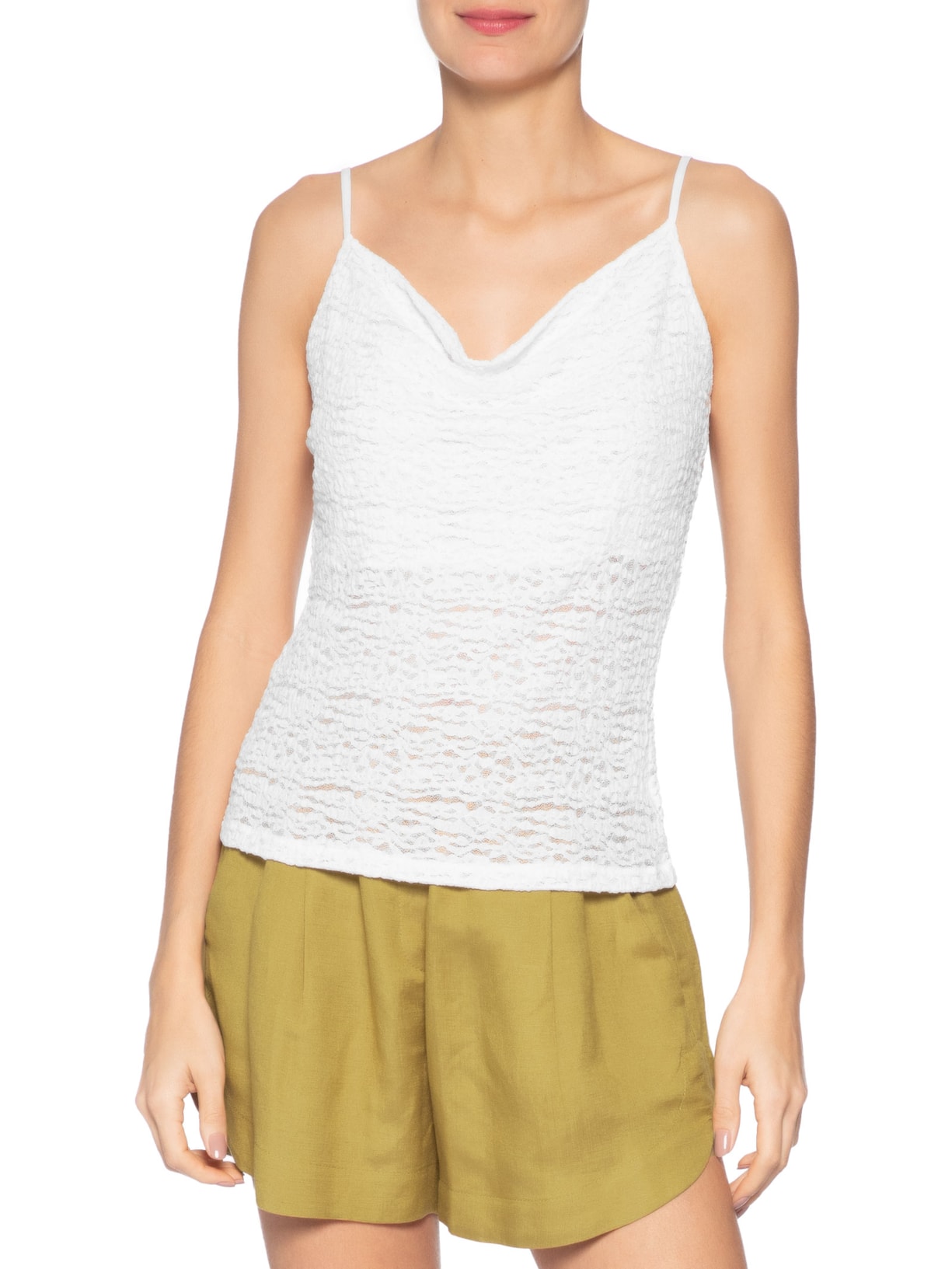 Blusa Feminina Em Renda Branco Market 33