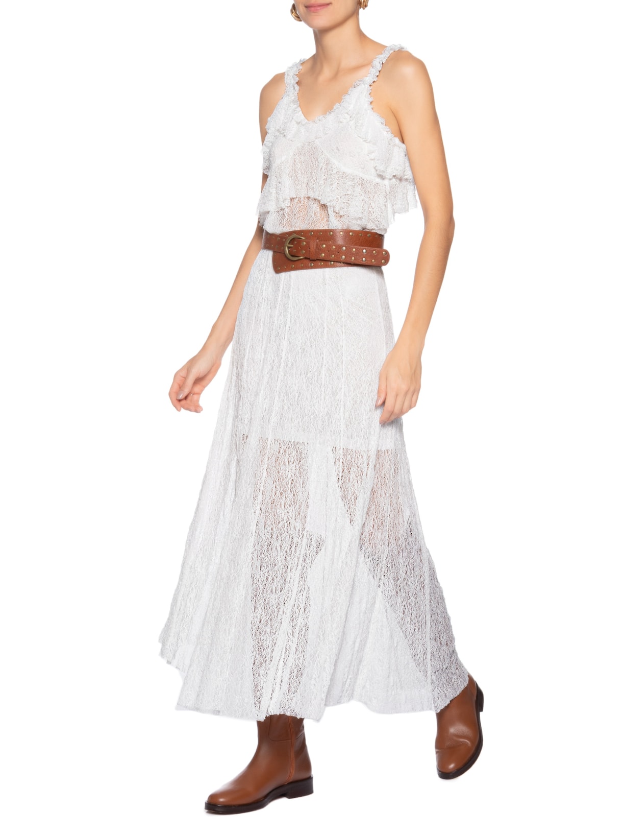 Blusa Feminina Em Renda Com Babados Off White Market 33